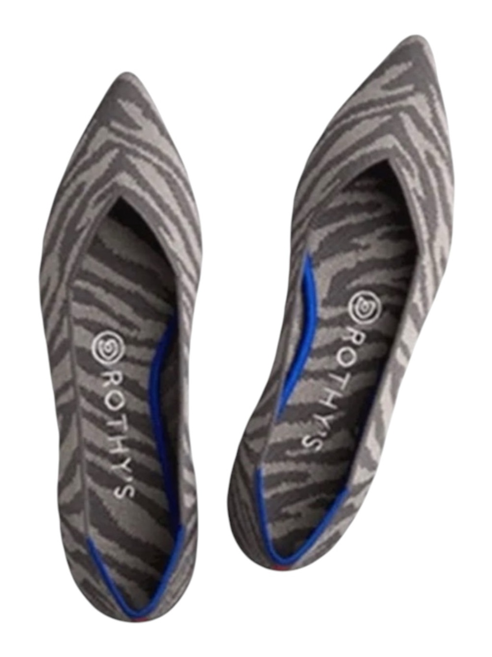 VHTF: Retired Rothy’s ➤ The Point Flats ➤ Grey Zebra Stripe Print ➤ 8M ➤ Sustain - Picture 14 of 16